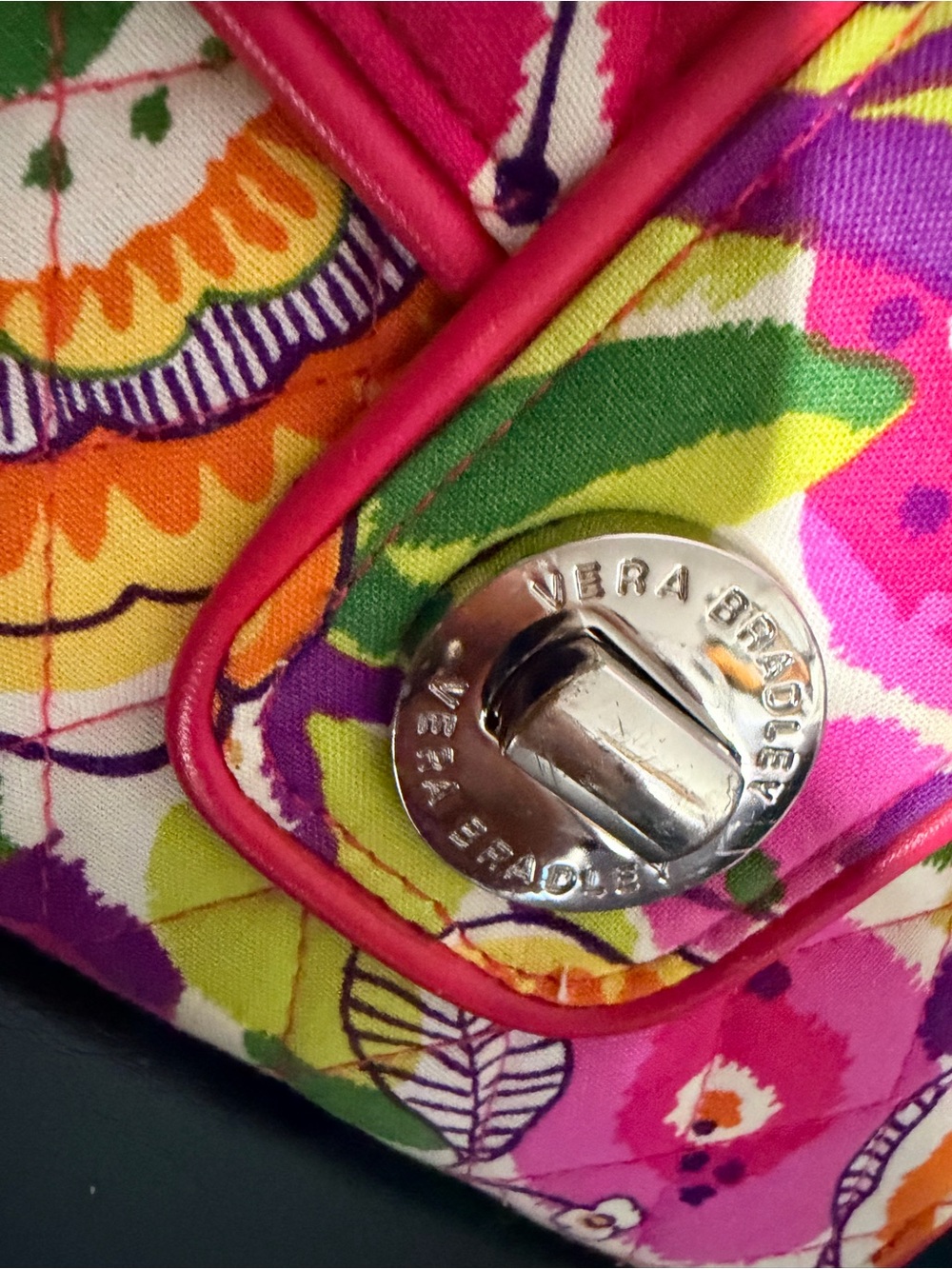 Vera Bradley Hot Pink Floral Crossbody with Multicolor Print - Picture 4 of 5